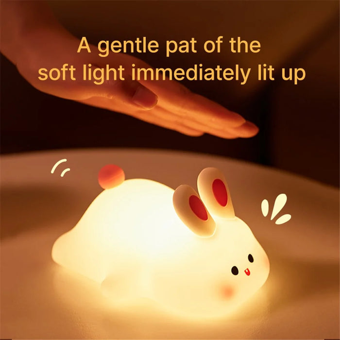 K-1153 Cute Rabbit Mini Night Light Children Bedside Sleeping Light Silicone Lamp - 4