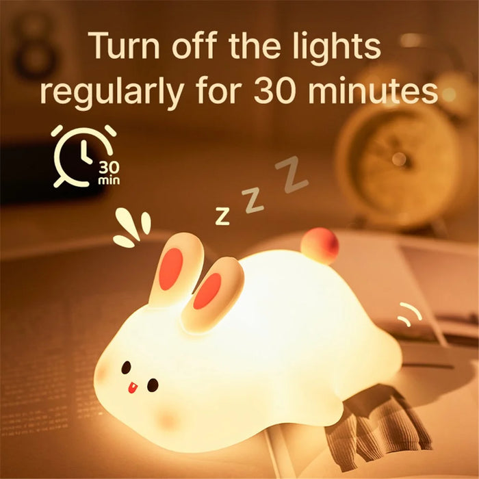 K-1153 Cute Rabbit Mini Night Light Children Bedside Sleeping Light Silicone Lamp - 5