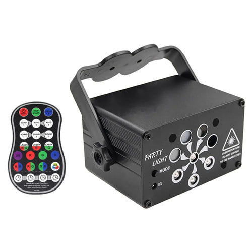 R90 Mini Lightweight Laser Light Aluminum Portable Indoor Color Light for Bedroom, Family Party, Stage, Bar - Black - 1