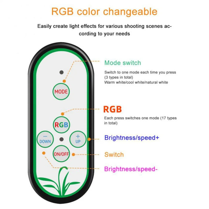 26CM Diameter Vlogging Video Lamp RGB LED Selfie Ring Light Live Broadcast Fill Light, Size: L - 5