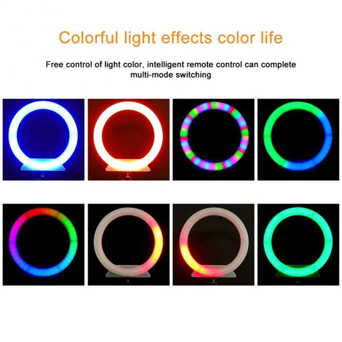 18CM Diameter RGB LED Selfie Ring Light Vlogging Video Lamp Live Broadcast Fill Light, Size: M - 3