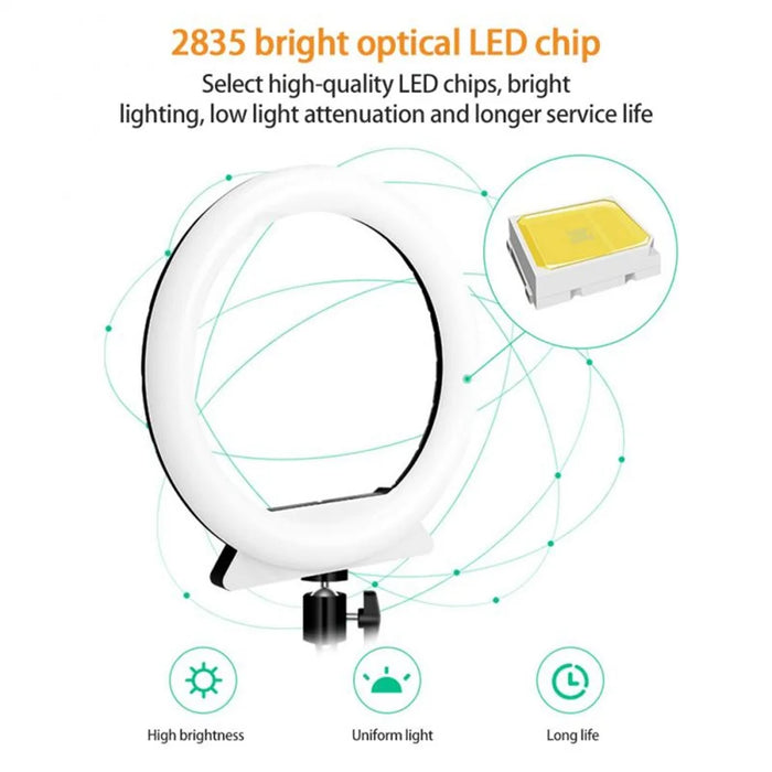 18CM Diameter RGB LED Selfie Ring Light Vlogging Video Lamp Live Broadcast Fill Light, Size: M - 7