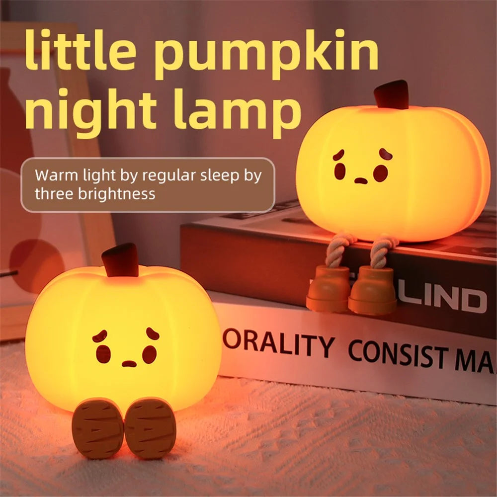 Cute Pumpkin Shape Touch Night Light Touch Lamp Phone Holder Halloween Decor Gift (CE ROHS FCC CPC Certified) - 2