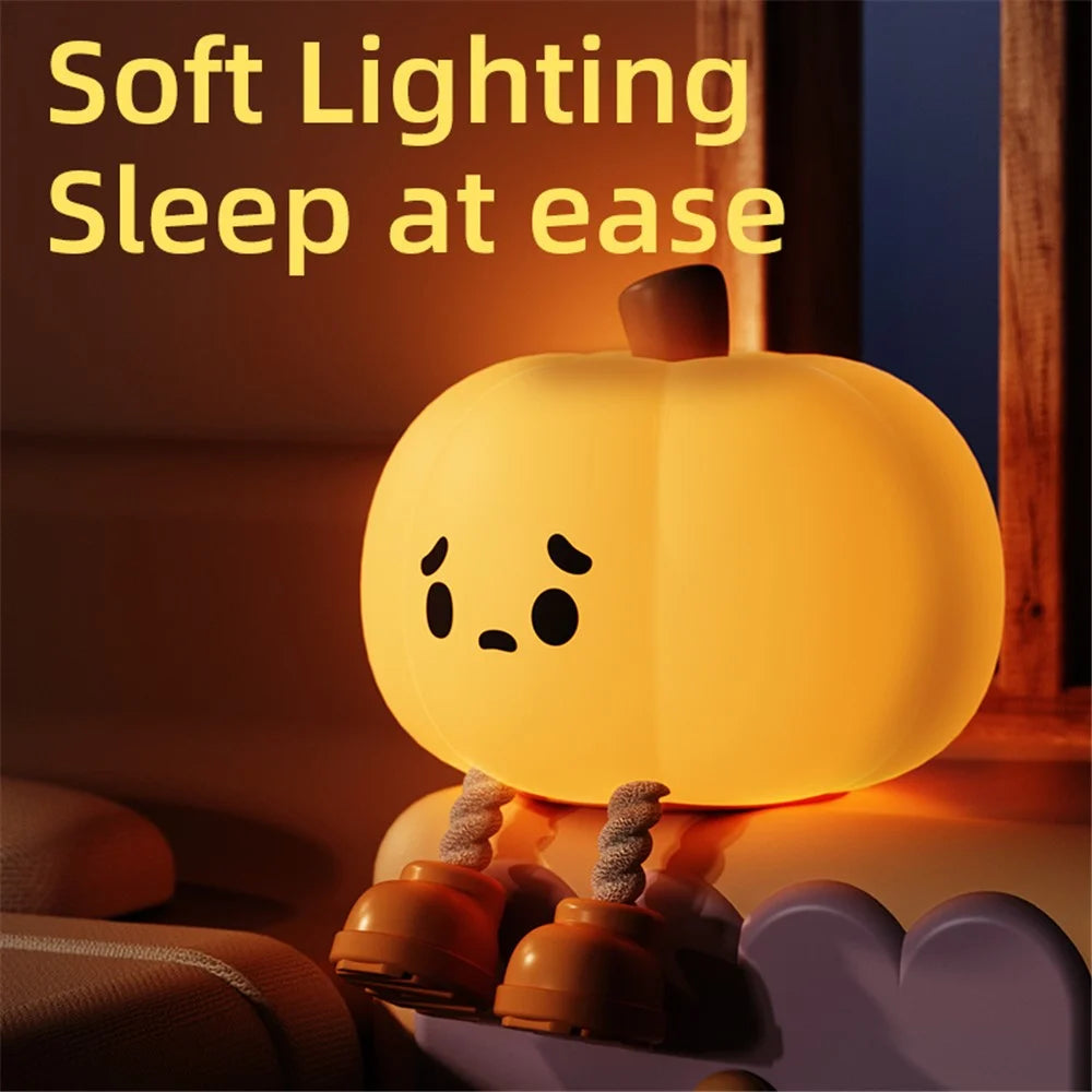 Cute Pumpkin Shape Touch Night Light Touch Lamp Phone Holder Halloween Decor Gift (CE ROHS FCC CPC Certified) - 3