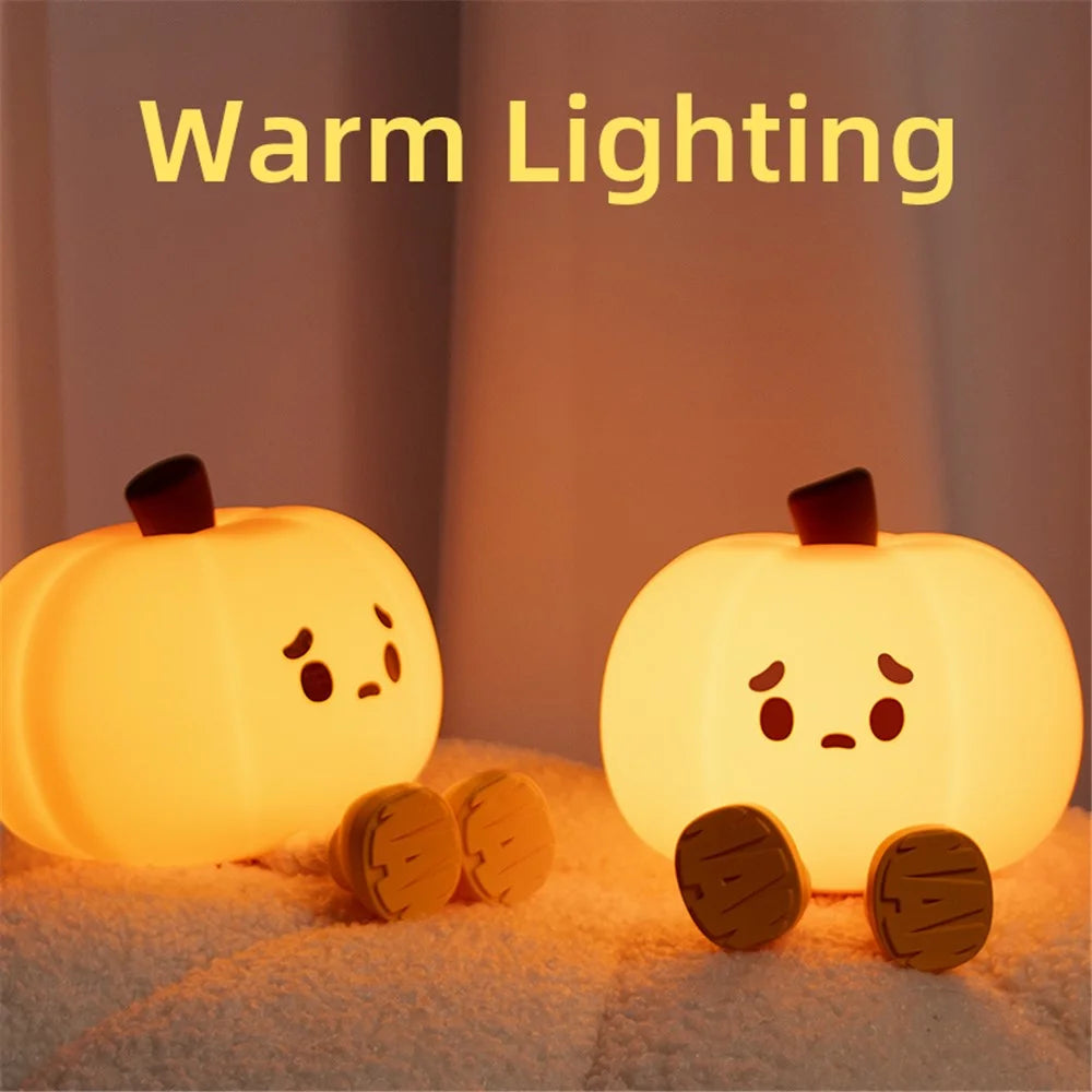 Cute Pumpkin Shape Touch Night Light Touch Lamp Phone Holder Halloween Decor Gift (CE ROHS FCC CPC Certified) - 4
