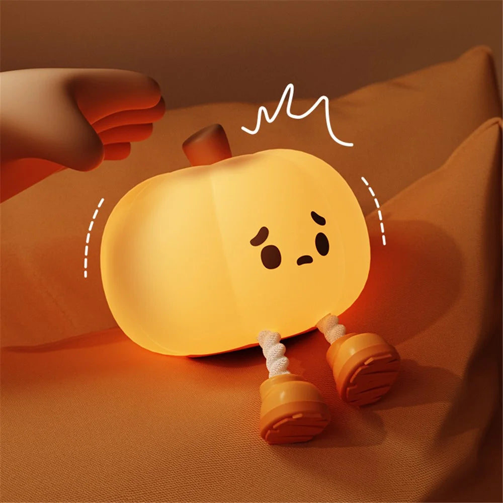 Cute Pumpkin Shape Touch Night Light Touch Lamp Phone Holder Halloween Decor Gift (CE ROHS FCC CPC Certified) - 5