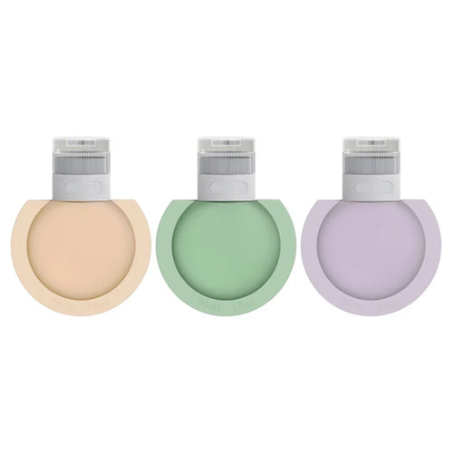 3PCS 60ML PP+Silicone Dispenser Bottle Leak Proof Portable Tube Travel Shampoo Container (3 Colors) + Label - 1