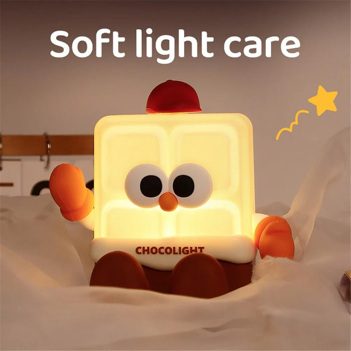 K-1157 Creative Chocolate Night Light Cartoon Phone Stand Silicone Bedside Lamp for Kids (CE, RoSH, FCC Certification) - 3