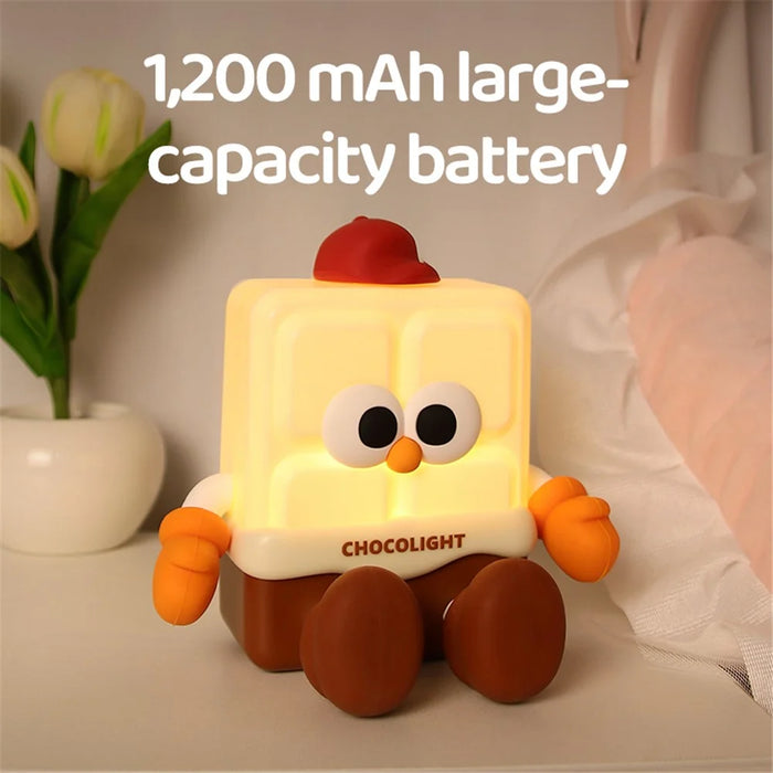 K-1157 Creative Chocolate Night Light Cartoon Phone Stand Silicone Bedside Lamp for Kids (CE, RoSH, FCC Certification) - 4