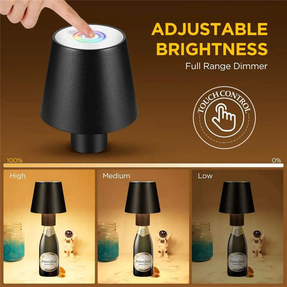 WY22519 Rechargeable RGB LED Lamp Portable Desk Light Bar Party Touch Control Wine Bottle Light - Black - 3