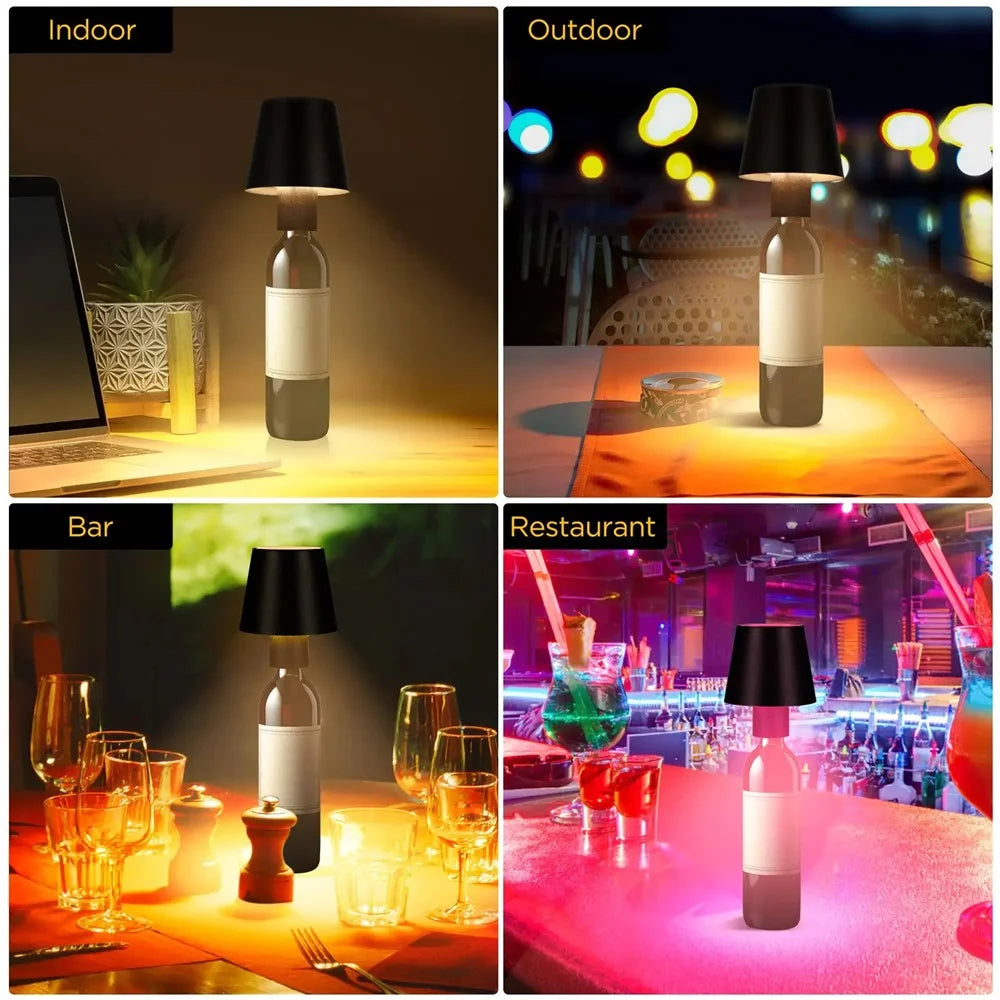 WY22519 Rechargeable RGB LED Lamp Portable Desk Light Bar Party Touch Control Wine Bottle Light - Black - 4