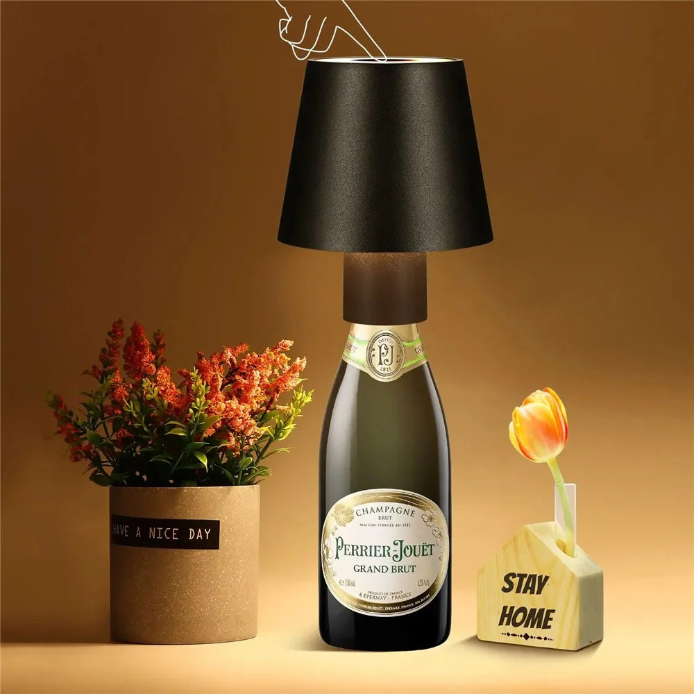 WY22519 Rechargeable RGB LED Lamp Portable Desk Light Bar Party Touch Control Wine Bottle Light - Black - 6