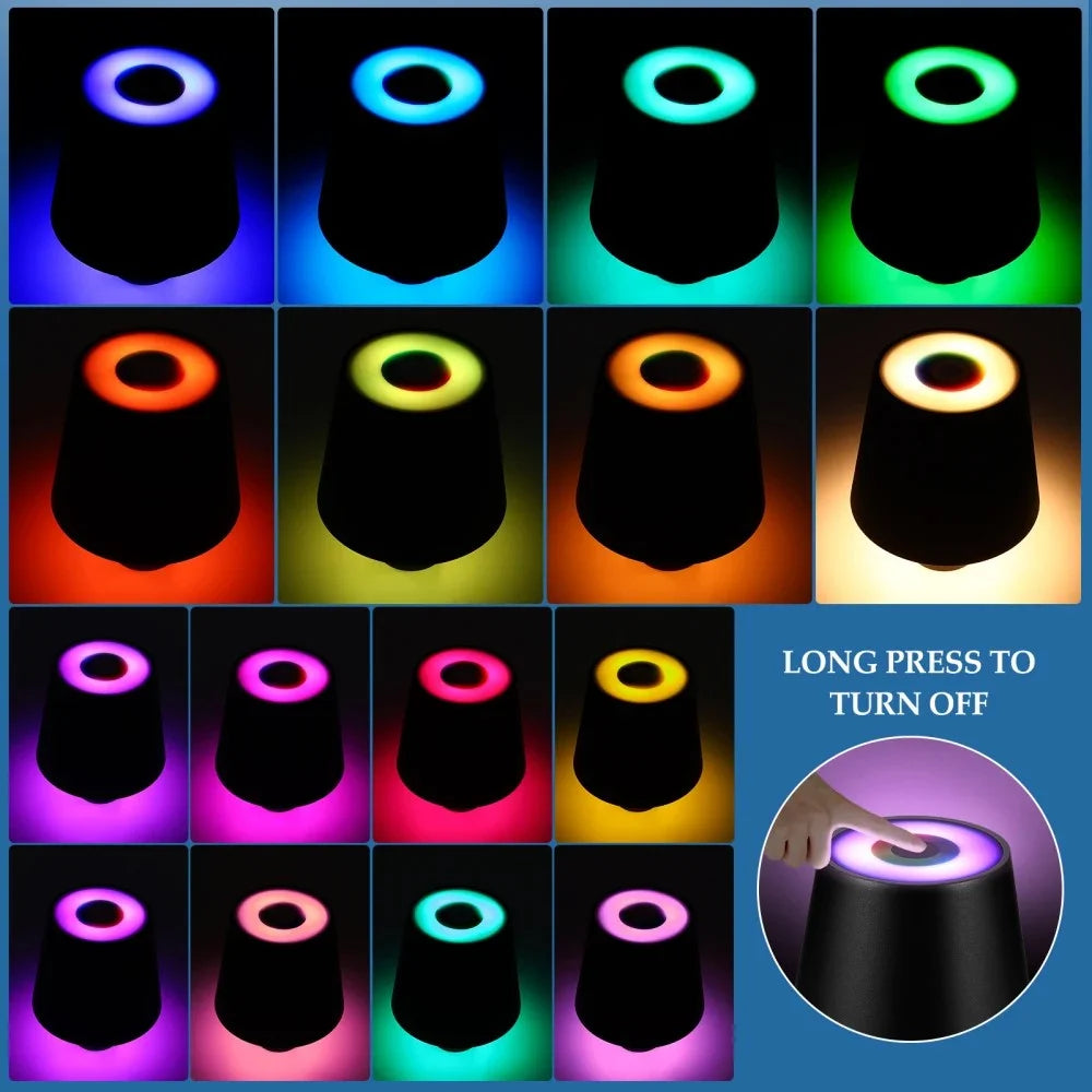 WY22519 Rechargeable RGB LED Lamp Portable Desk Light Bar Party Touch Control Wine Bottle Light - Black - 7