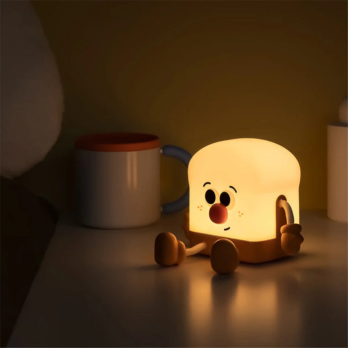 L49 Cartoon Toast Boy Design Night Light ABS+HIPS Bedroom Bedside Ambient Light - 4