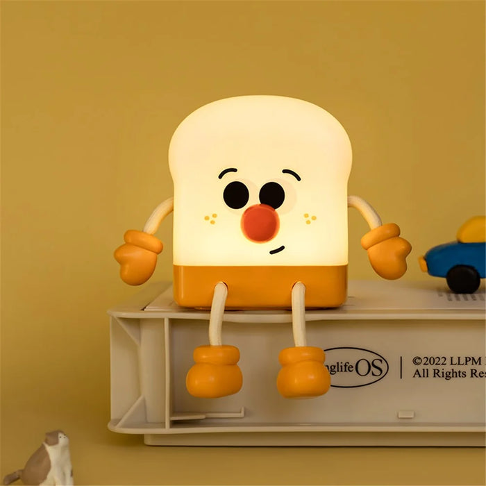 L49 Cartoon Toast Boy Design Night Light ABS+HIPS Bedroom Bedside Ambient Light - 6