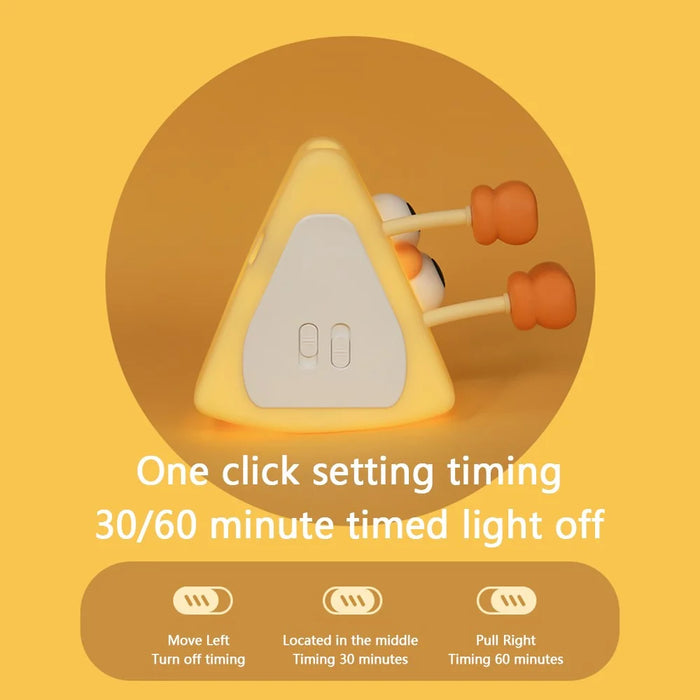 L54 Cute Cheese Silicone Touch Night Lamp Bedside Lamp Bedroom Decoration USB Rechargeable LED Light - 5