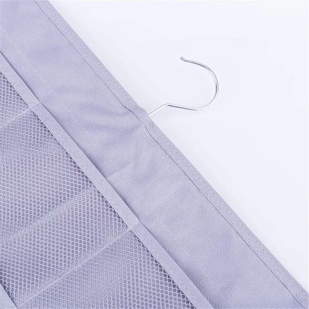 35 Pockets Oxford Cloth Double-Sided Hanging Bag Wardrobe Bra Underwear Socks Organizer - Pink - 3