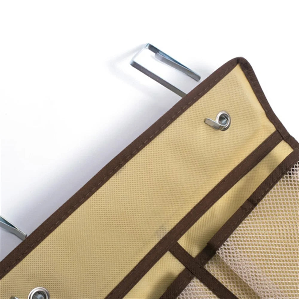 12 Pockets Over Door Shoes Organizer Non-Woven Transparent PVC Shoes Hanging Storage Bag - White - 5