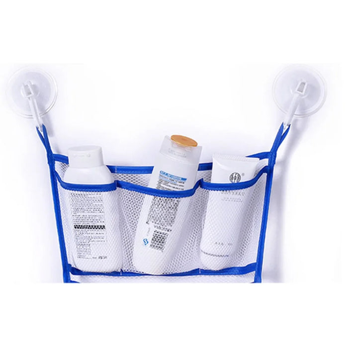 2Pcs / Set Kids Bath Toy Storage Bag Bathroom Wall Hanging Organizer Net Bag with Suction Cups - White - 3