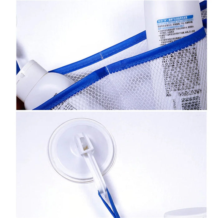 2Pcs / Set Kids Bath Toy Storage Bag Bathroom Wall Hanging Organizer Net Bag with Suction Cups - White - 6