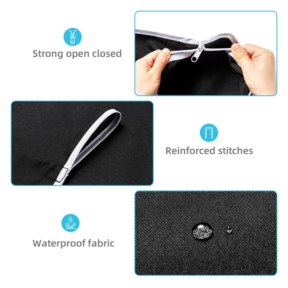 Bathroom Dirty Clothes Basket Laundry Storage Bag Wall Mount Hanging Clothing Organizer - Black - 4