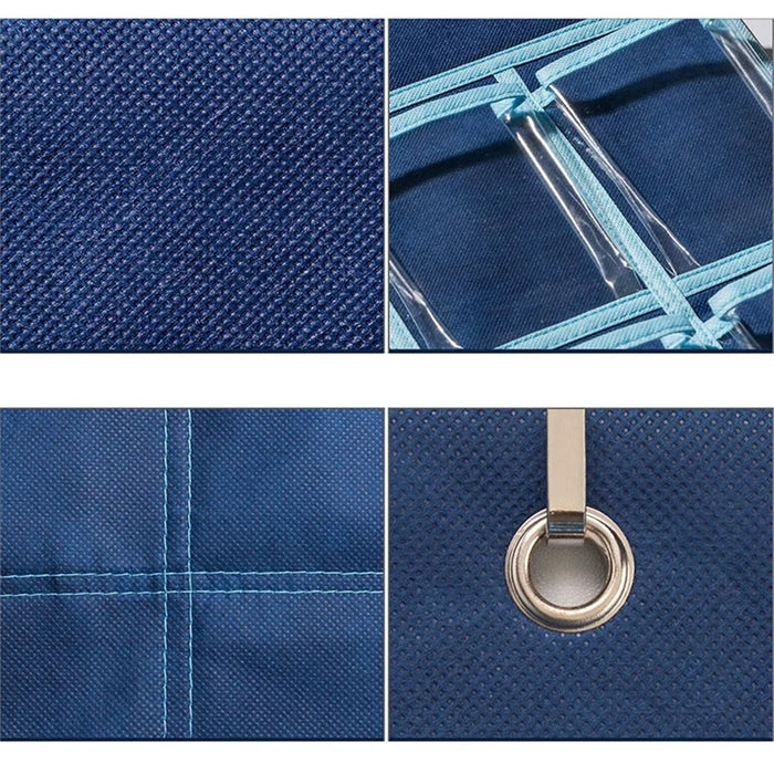 36 Pockets Clear Hanging Pouch Mobile Phone Storage Bag Classroom Calendar Pocket Chart Calculator Holder - Blue - 4