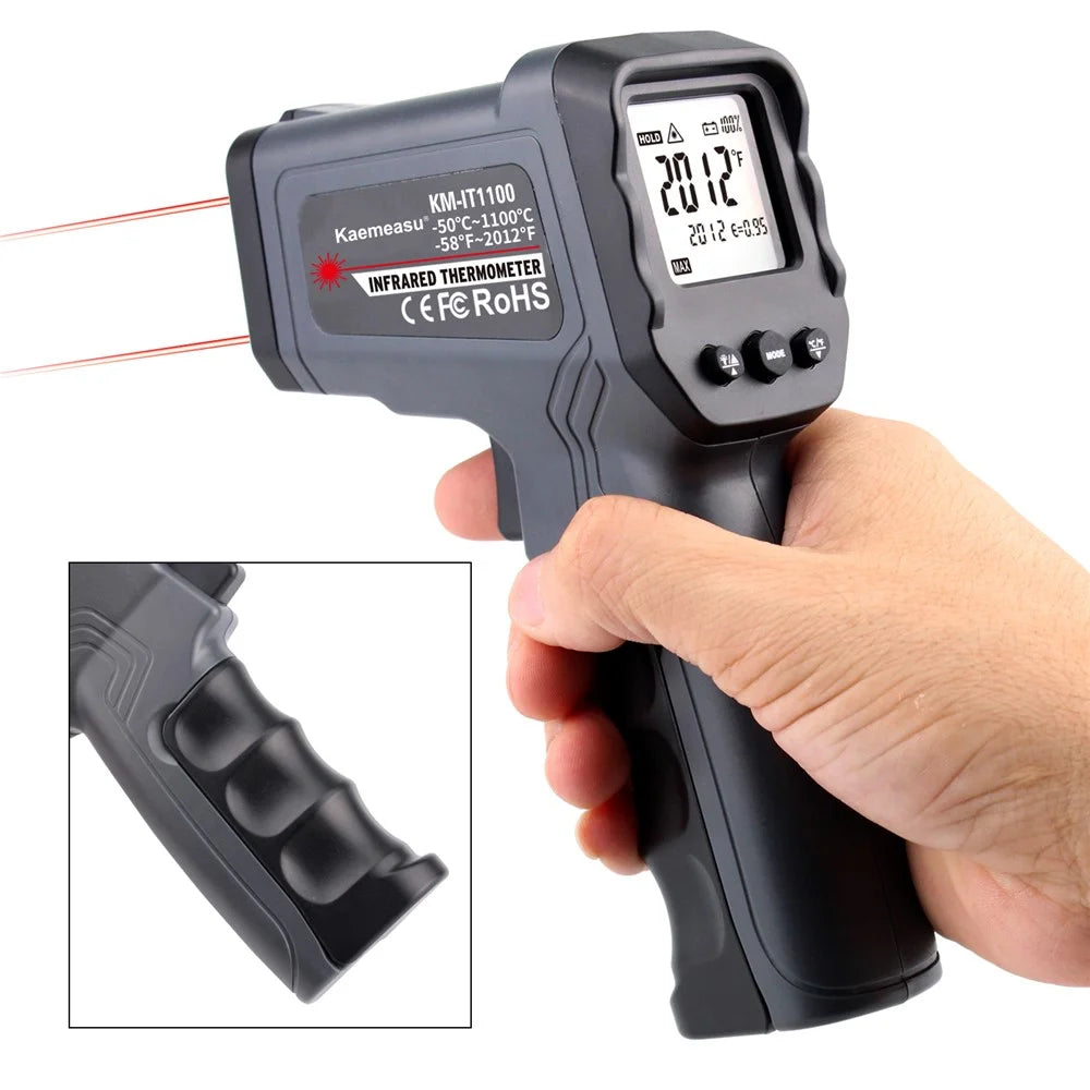 KAEMEASU KM-IT1100 Non-Contact Infrared Thermometer Dual-laser Industrial Temperature Measurement Tool - 5