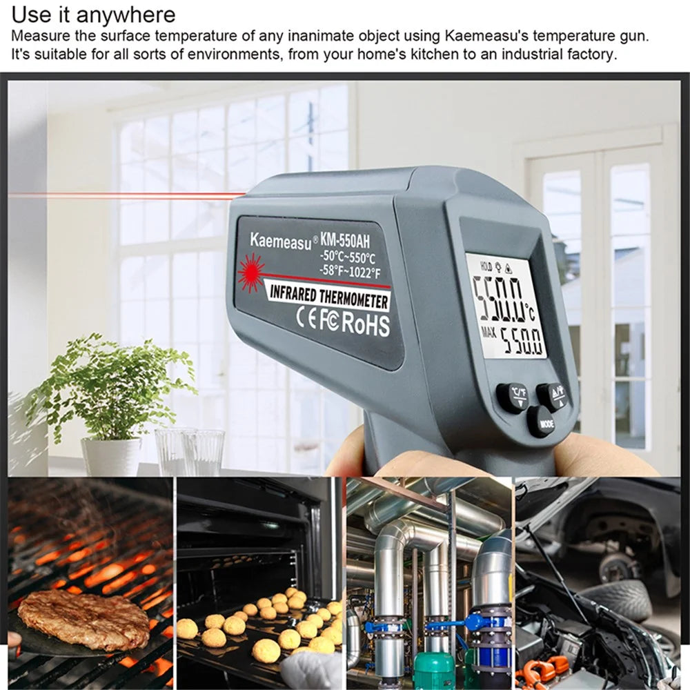 KAEMEASU KM-380AH Non-contact Industrial Infrared Thermometer Temperature Measuring Gun - 3