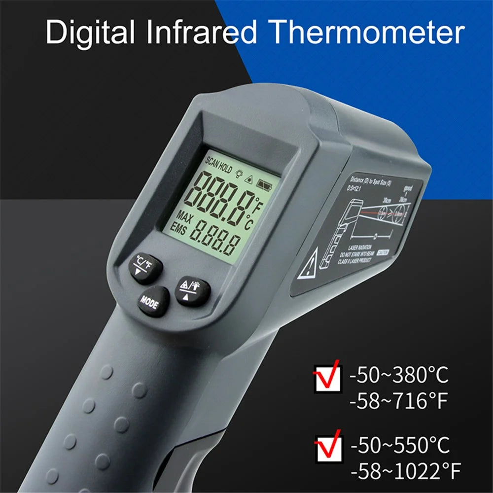 KAEMEASU KM-550AH Non-contact Temperature Measuring Gun Industrial Infrared Thermometer - 2