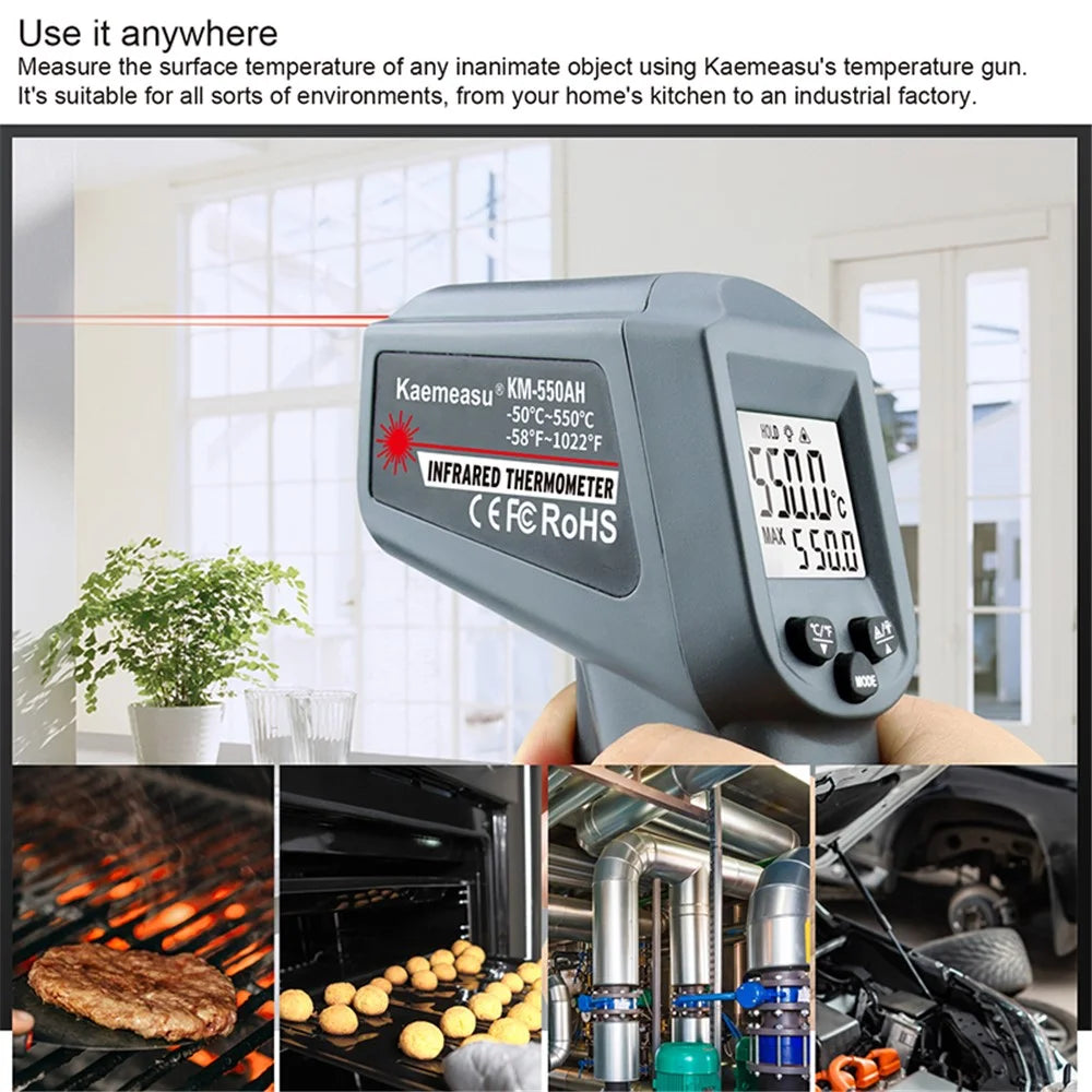 KAEMEASU KM-550AH Non-contact Temperature Measuring Gun Industrial Infrared Thermometer - 3
