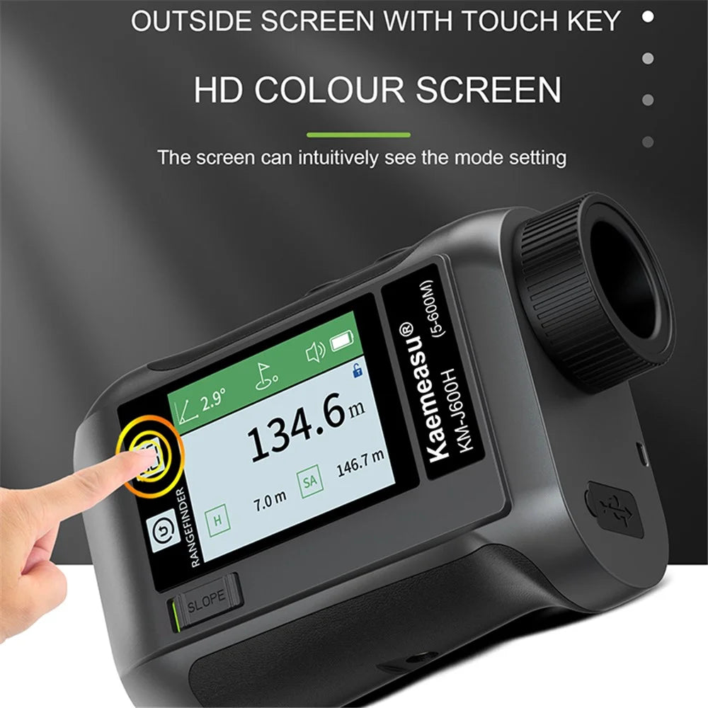 KAEMEASU KM-J1500H 5-1500m Voice Broadcast Golf Rangefinder Laser Golfing Range Finder Measuring Tool - Grey - 2