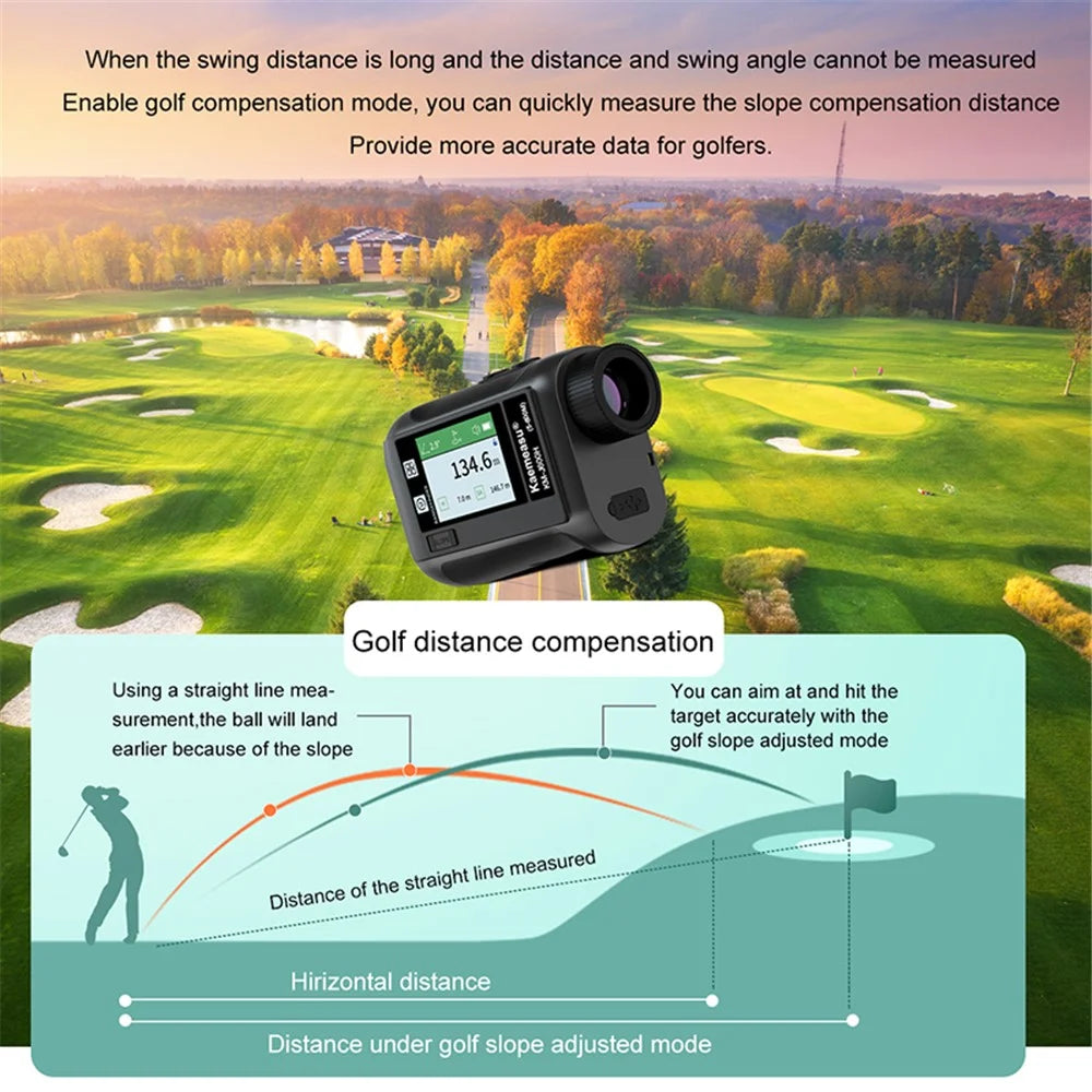 KAEMEASU KM-J1500H 5-1500m Voice Broadcast Golf Rangefinder Laser Golfing Range Finder Measuring Tool - Grey - 5