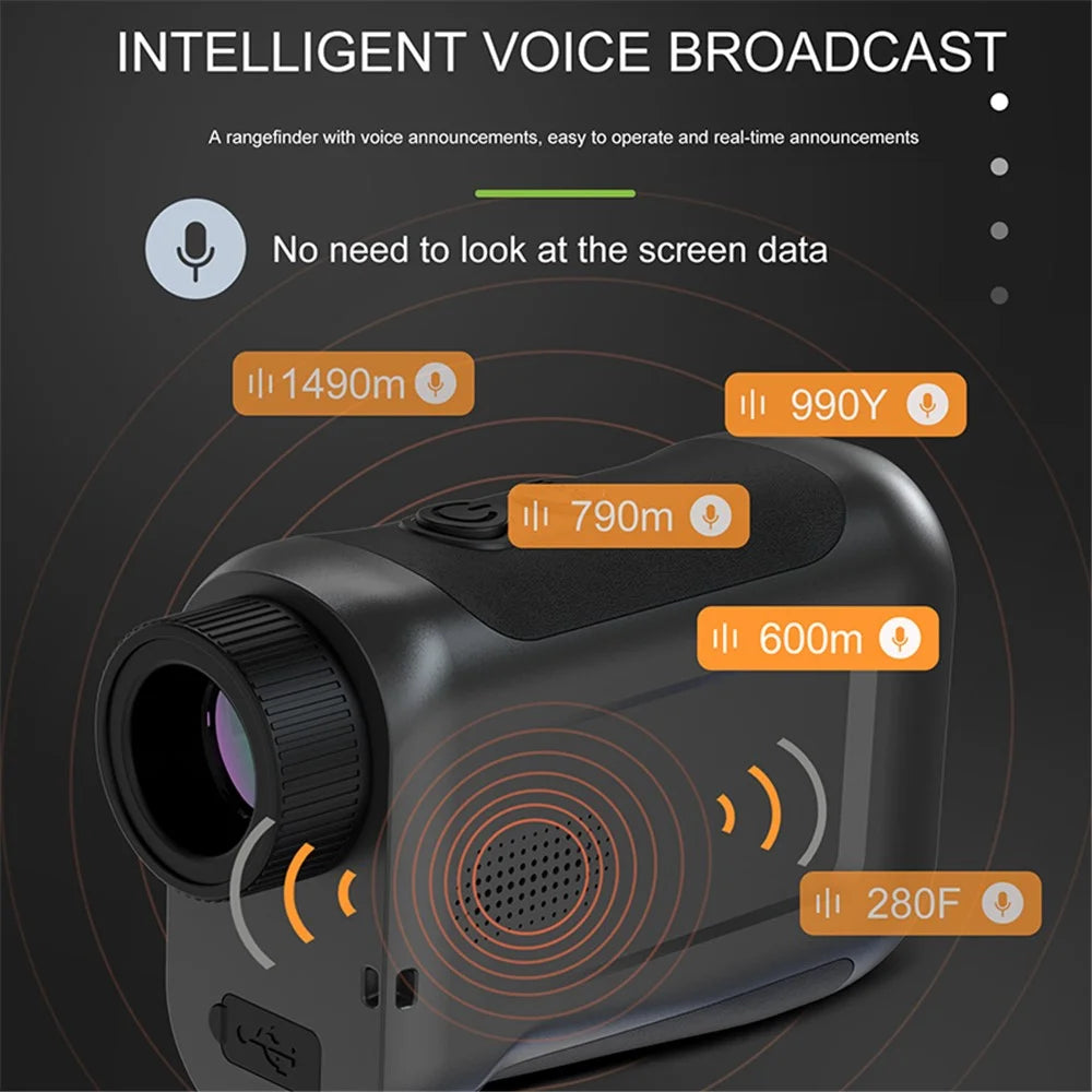 KAEMEASU KM-J600H 5-600m Outdoor Laser Golfing Range Finder Voice Broadcast Golf Rangefinder - Black - 3