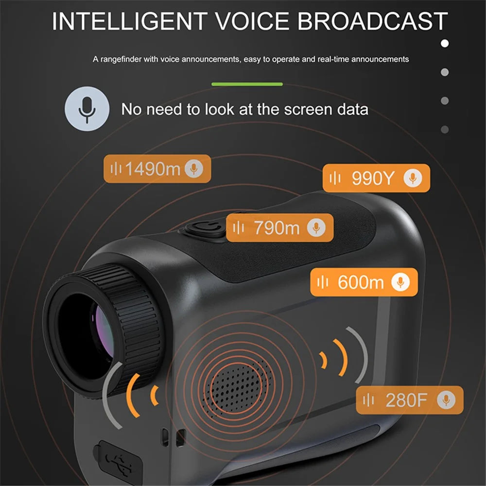 KAEMEASU KM-J800H 5-800m Golfing Range Finder Measuring Tool Voice Broadcast Golf Rangefinder Laser - Black - 3