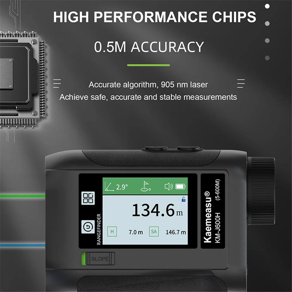 KAEMEASU KM-J800H 5-800m Golfing Range Finder Measuring Tool Voice Broadcast Golf Rangefinder Laser - Black - 4