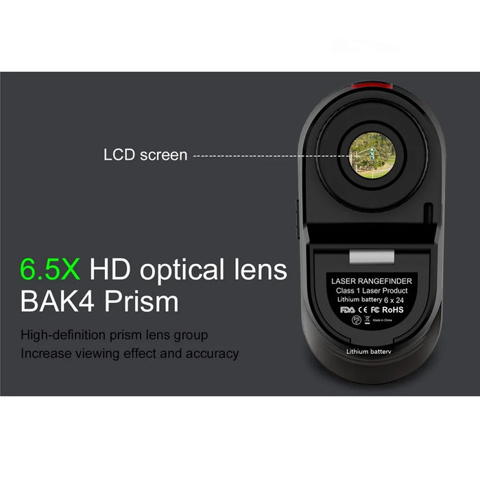 KAEMEASU KM-D600H Golfing Range Finder 5-600m Laser Rangefinder Built-in 450mAh Battery - Black - 5