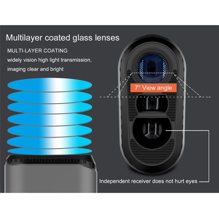 KAEMEASU KM-D800H Built-in 450mAh Battery Golfing Range Finder 5-800m Laser Golf Rangefinder - Black - 4