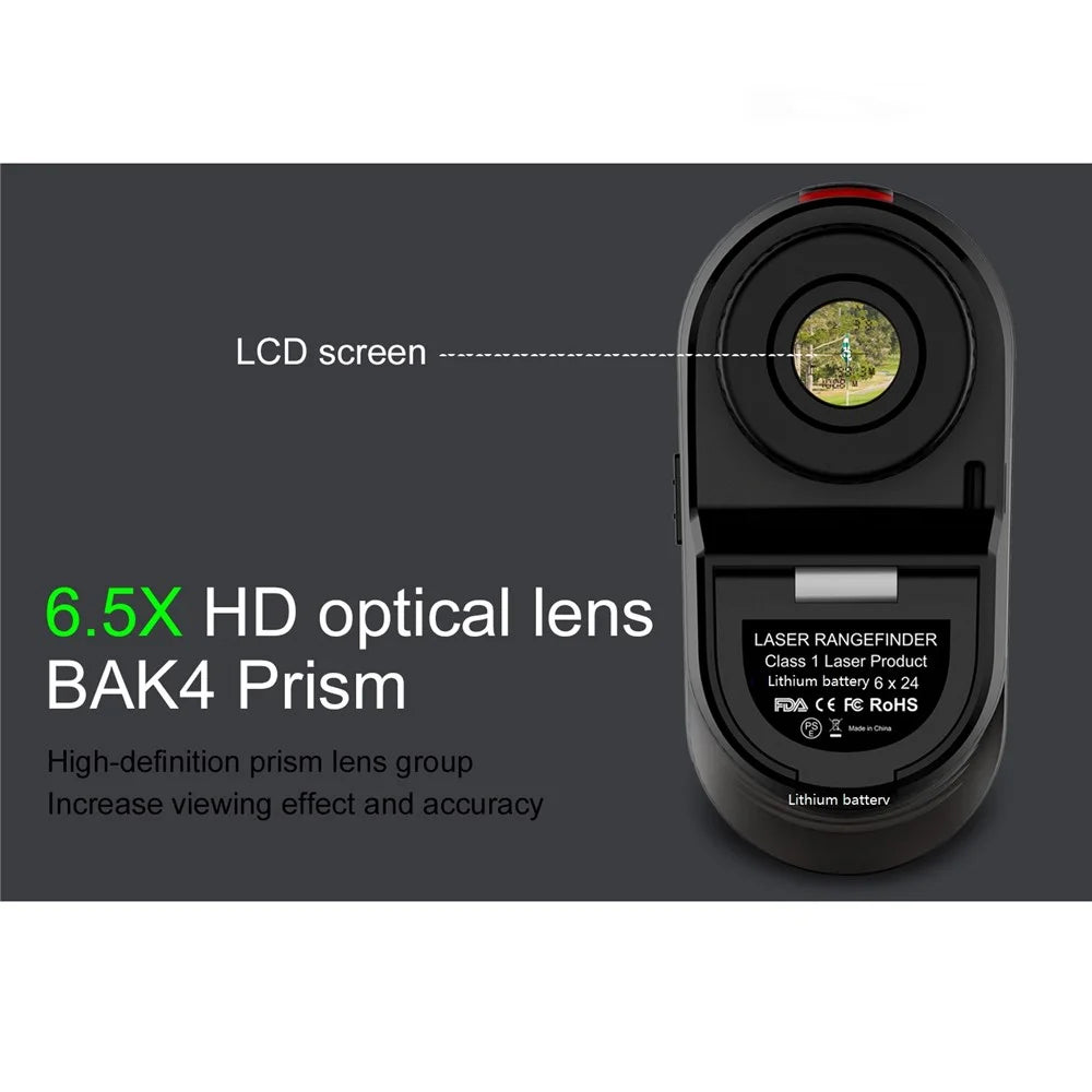 KAEMEASU KM-D1000H Golfing Range Finder 5-1000m Laser Golf Rangefinder Built-in Battery - Black - 5
