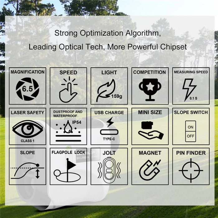 KAEMEASU KM-F600H Golfing Range Finder 5-600m 6.5X Magnification Laser Golf Rangefinder Built-in 450mAh Battery - 2