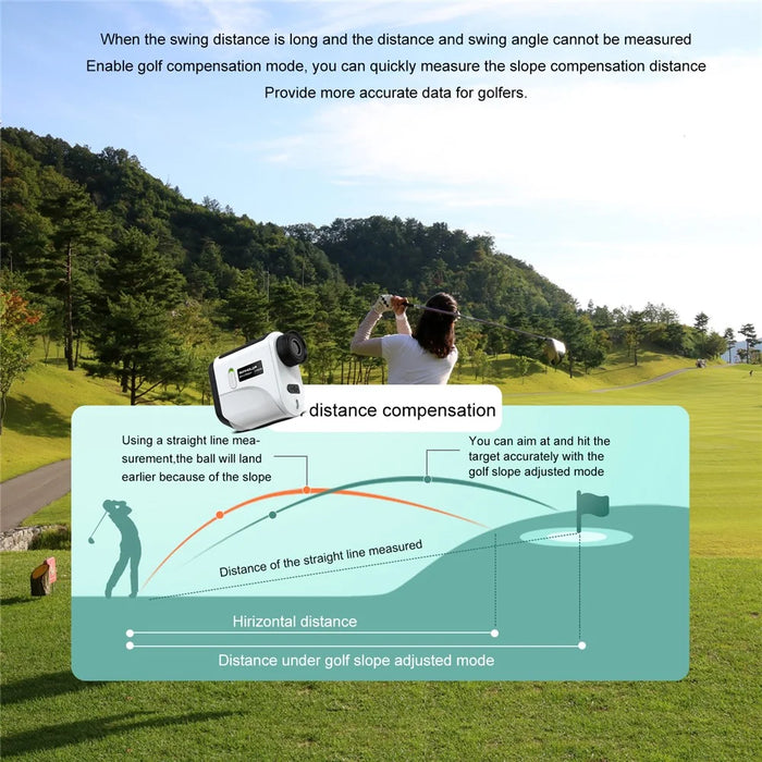 KAEMEASU KM-F600H Golfing Range Finder 5-600m 6.5X Magnification Laser Golf Rangefinder Built-in 450mAh Battery - 4