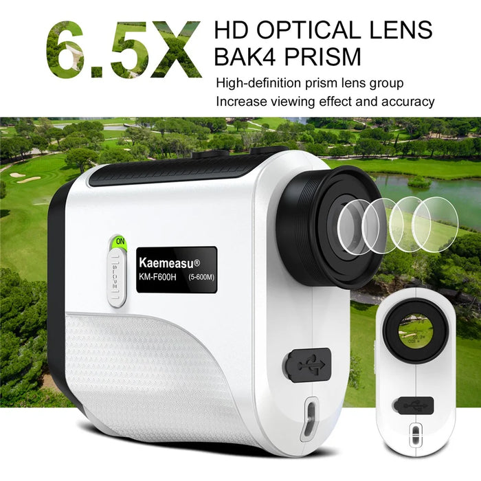 KAEMEASU KM-F600H Golfing Range Finder 5-600m 6.5X Magnification Laser Golf Rangefinder Built-in 450mAh Battery - 6