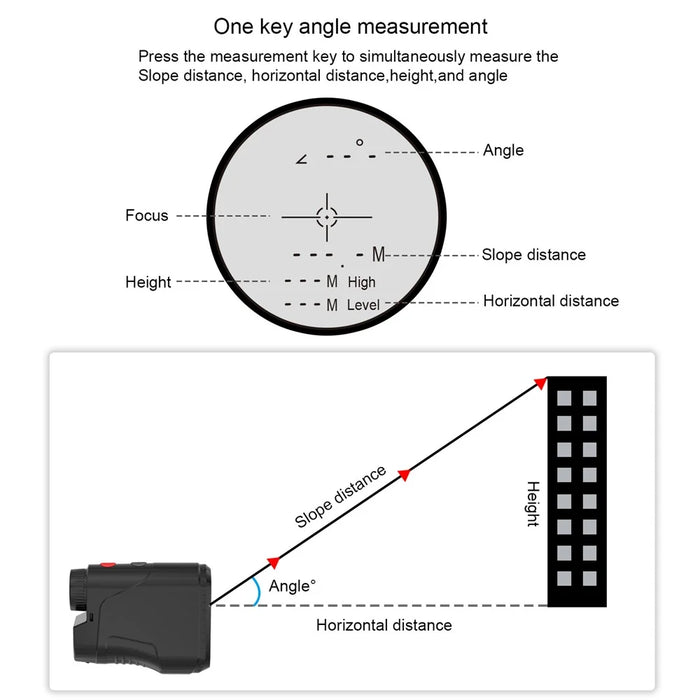 KAEMEASU KM-D450H 5-450m Laser Golfing Range Finder Built-in Battery Golf Rangefinder - Black - 4