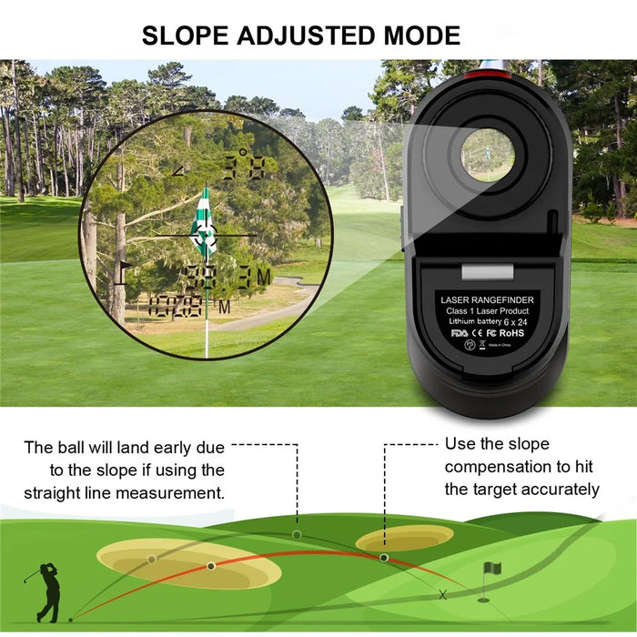 KAEMEASU KM-D450H 5-450m Laser Golfing Range Finder Built-in Battery Golf Rangefinder - Black - 6