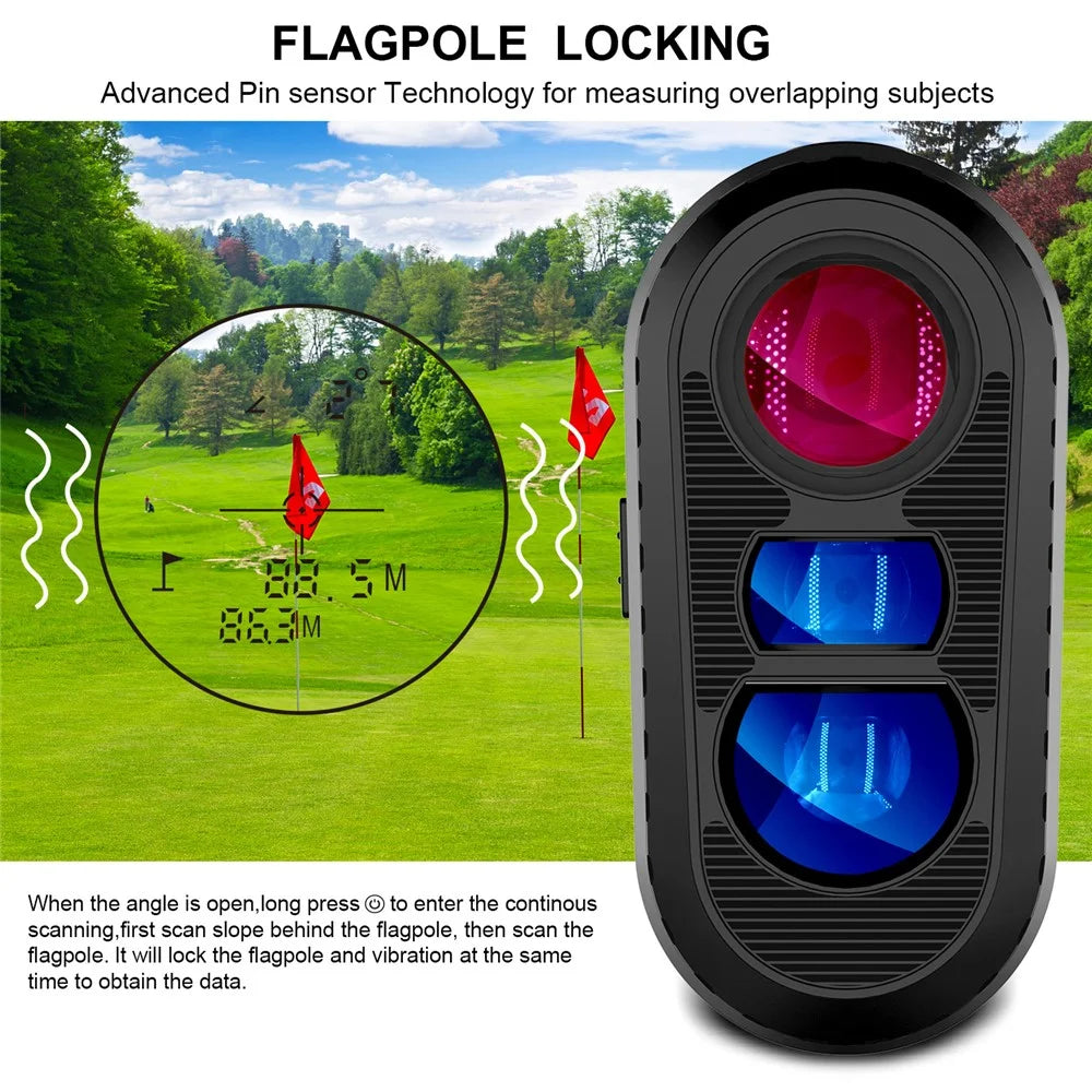 KAEMEASU KM-D450H 5-450m Laser Golfing Range Finder Built-in Battery Golf Rangefinder - Black - 7