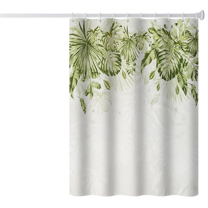 150x180cm Thicken Shower Curtain Plant Pattern Bathroom Polyester Shower Curtain - RD-02 - 1