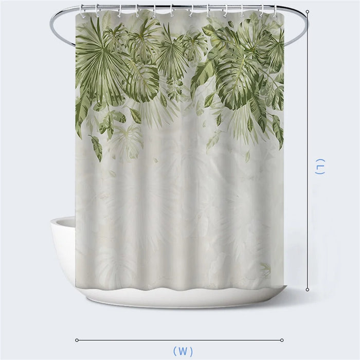 150x180cm Thicken Shower Curtain Plant Pattern Bathroom Polyester Shower Curtain - RD-02 - 7