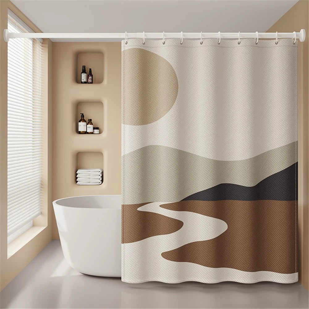 120x180cm Stylish Pattern Thicken Shower Curtain Privacy Protection Bathroom Shower Curtain - Simple - 6