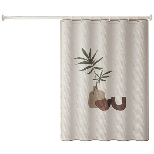 150x180cm Pattern Printed Thicken Bathroom Shower Curtain Privacy Protection Shower Curtain - Green Plant - 1