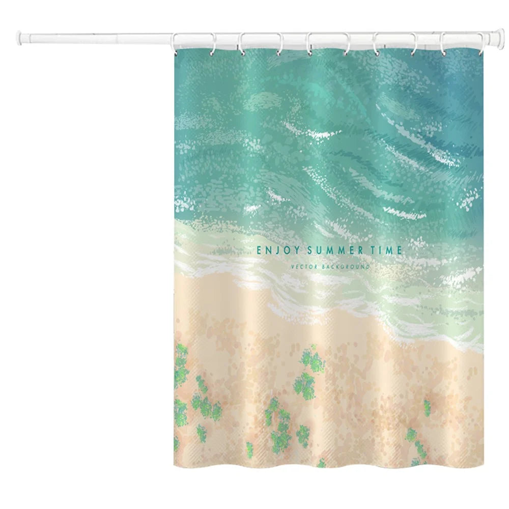 150x180cm Bathroom Shower Curtain Holiday Beach Series Mildew Resistant Shower Liner - HT001 - 1