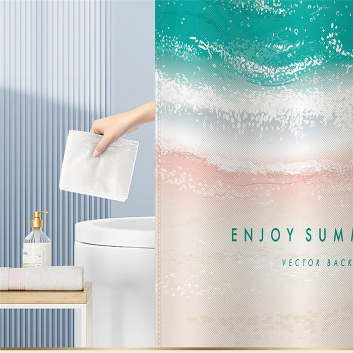 120x180cm Bathroom Shower Curtain Holiday Beach Style Pattern Shower Liner with Hooks - HT008 - 6